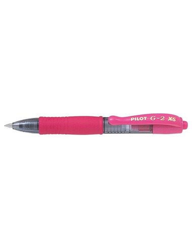 Stylo gel rétractable Pilot G2 Pixie XS - Pointe ronde 0,7 mm - Trait 0,32 mm - Poignée ergonomique - Rose