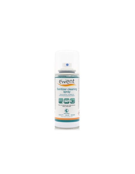 Spray désinfectant Ewent pour surfaces - 100 ml - Formule détergente - Anti-odeurs - Couleur transparente