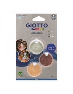 Giotto Make Up Metallic Pack avec 3 maquillages visage - Se rince à l'eau - Testé dermatologiquement - Couleurs métalliques asso