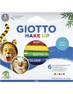 Giotto Make Up Classic Pack de 6 crayons cosmétiques - Se rince à l'eau - Testé dermatologiquement - Couleurs classiques assorti