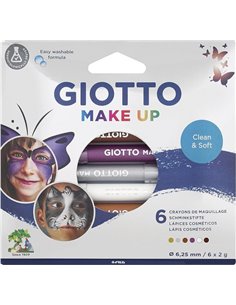Giotto Make Up Metallic Pack de 6 crayons cosmétiques - Se rince à l'eau - Testé dermatologiquement - Couleurs métalliques assor