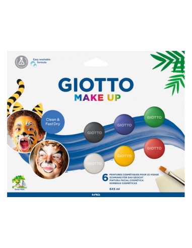 Giotto Make Up Classic Pack de 6 maquillages visage - Se rince à l'eau - Testé dermatologiquement - Couleurs classiques assortie