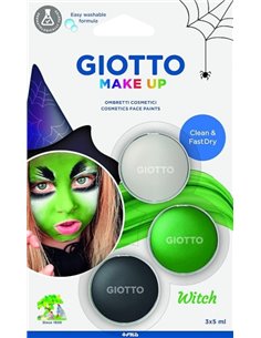 Giotto Make Up Witch Pack avec 3 maquillages visage sur le thème des sorcières - Se lave à l'eau - Testé dermatologiquement - Co