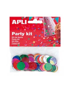 Sachet de confettis ronds métalliques Apli - Idéal pour les fêtes et les loisirs créatifs - Couleurs assorties