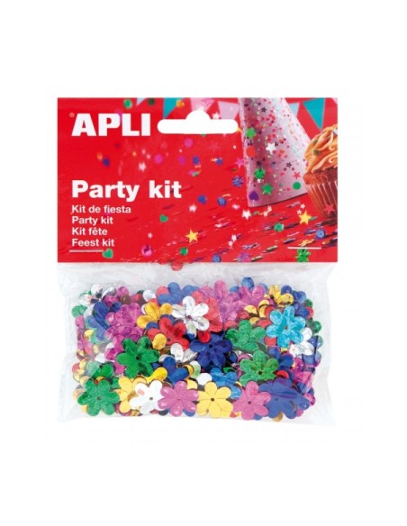 Sachet de confettis en forme de fleur Apli - Idéal pour les fêtes et les loisirs créatifs - Couleurs assorties