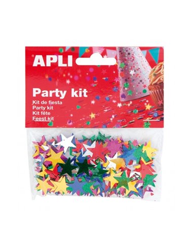 Sachet de confettis Apli Star - Idéal pour fêtes, mariages, fêtes d'enfants, travaux manuels et carnavals - Couleurs assorties