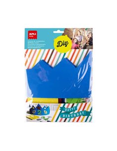 Couronne d'anniversaire en mousse EVA Apli Kids - Comprend des chiffres adhésifs de 0 à 9 et 24 formes en mousse EVA adhésive pa