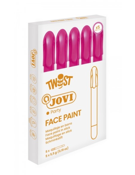 Bâton de peinture pour le visage Jovi Twist - Hypoallergénique - À base d'eau - Application facile - Excellente couvrance - Sèch