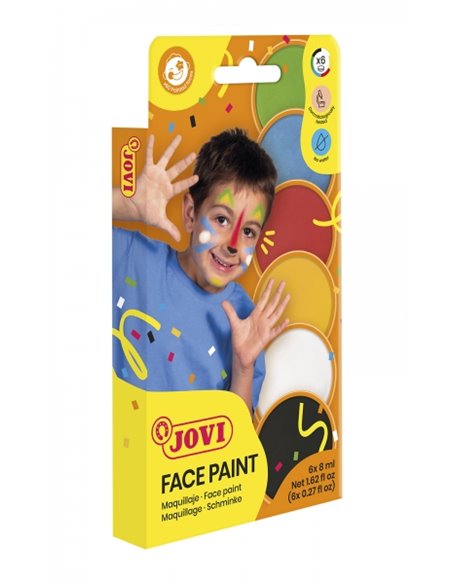 Lot de 6 pots de maquillage crème Jovi - Hypoallergénique - À base d'huile - Facile à appliquer et à retirer - Excellente couvra