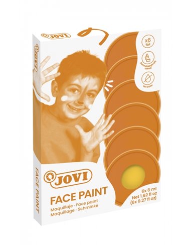 Lot de 6 pots de maquillage crème Jovi - Hypoallergénique - À base d'huile - Facile à appliquer - Excellente couvrance - Sans pa