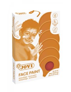 Coffret de 6 pots de maquillage crème Jovi de 8 ml - Hypoallergénique - Base huileuse - Application facile - Excellente couvranc