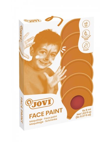 Coffret de 6 pots de maquillage crème Jovi de 8 ml - Hypoallergénique - Base huileuse - Application facile - Excellente couvranc