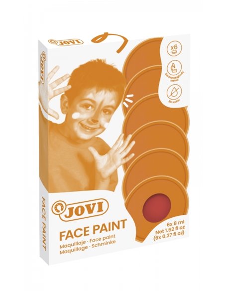 Coffret de 6 pots de maquillage crème Jovi de 8 ml - Hypoallergénique - Base huileuse - Application facile - Excellente couvranc