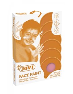 Lot de 6 pots de maquillage crème Jovi - Hypoallergénique - À base d'huile - Application facile - Excellente couvrance - 12 coul