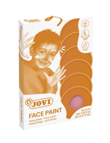 Lot de 6 pots de maquillage crème Jovi - Hypoallergénique - À base d'huile - Application facile - Excellente couvrance - 12 coul