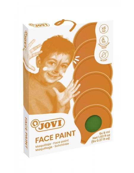 Lot de 6 pots de maquillage crème Jovi - Hypoallergénique - À base d'huile - Facile à appliquer - Excellente couvrance - Sans pa