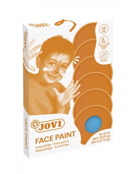 Lot de 6 pots de maquillage crème Jovi - Hypoallergénique - À base d'huile - Facile à appliquer - Excellente couvrance - Sans pa