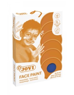 Coffret de 6 pots de maquillage crème Jovi de 8 ml - Hypoallergénique - Base huileuse - Application et retrait faciles - Excelle