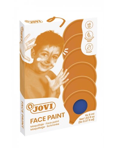 Coffret de 6 pots de maquillage crème Jovi de 8 ml - Hypoallergénique - Base huileuse - Application et retrait faciles - Excelle