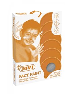 Lot de 6 pots de maquillage crème Jovi - Hypoallergénique - À base d'huile - Application facile - Excellente couvrance - Couleur