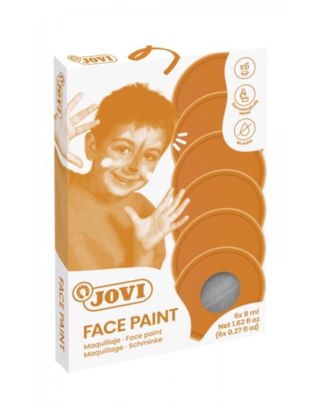 Lot de 6 pots de maquillage crème Jovi - Hypoallergénique - À base d'huile - Application facile - Excellente couvrance - Couleur