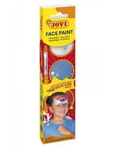 Coffret Jovi Adventure de 3 pots de 8 ml de maquillage crème + accessoires - Hypoallergénique - Application facile - Base huileu