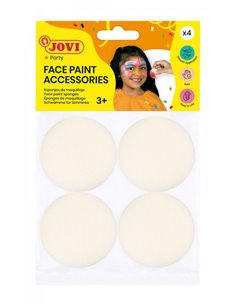 Trousse d'accessoires Jovi avec 4 éponges de maquillage - Haute densité - Finition uniforme - Réutilisable - Idéale pour les fon