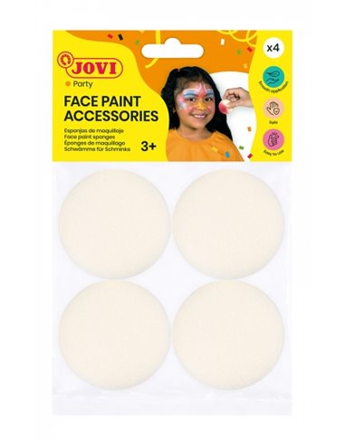 Trousse d'accessoires Jovi avec 4 éponges de maquillage - Haute densité - Finition uniforme - Réutilisable - Idéale pour les fon