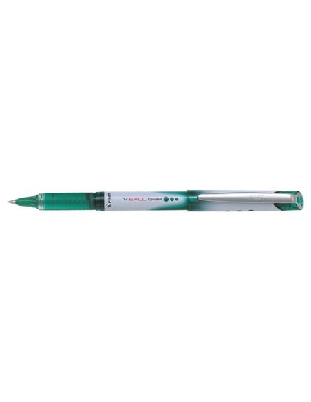 Stylo à encre liquide Pilot V Ball Grip 05 - Pointe conique 0,5 mm - Course 0,3 mm - Grip caoutchouc - Vert