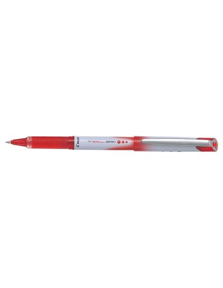 Stylo à encre liquide Pilot V Ball Grip 07 - Pointe conique 0,7 mm - Course 0,5 mm - Grip caoutchouc - Rouge