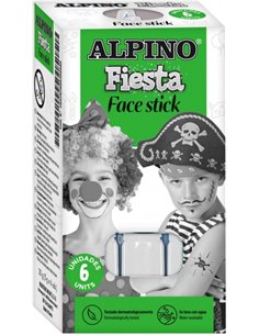 Pack de 6 bâtons de maquillage visage Alpino Fiesta - Système rotatif rétractable - Se rince à l'eau - Testé dermatologiquement 