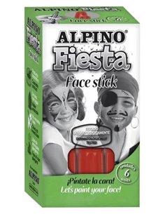 Pack de 6 bâtons de maquillage visage Alpino Fiesta - Système rotatif rétractable - Se rince à l'eau - Testé dermatologiquement 