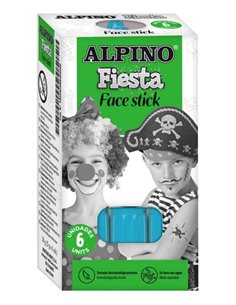 Pack de 6 bâtons de maquillage visage Alpino Fiesta - Système rotatif rétractable - Se rince à l'eau - Testé dermatologiquement 