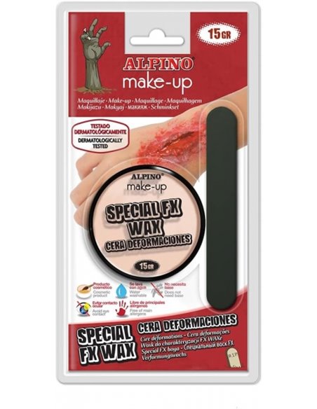 Pot de cire Alpino Special FX pour plaies, déformations, cicatrices, etc. - Contient une spatule applicatrice - Se lave à l'eau 