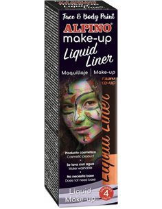 Pack de 4 flacons de maquillage liquide avec applicateur Alpino Makeup - Se rince à l'eau - Testé dermatologiquement - Orange