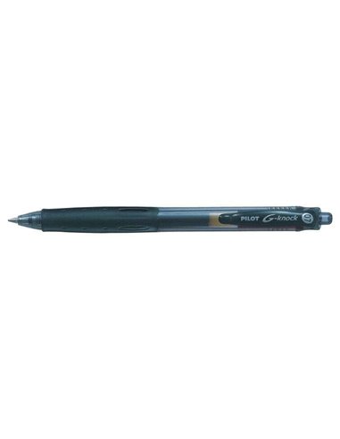 Stylo gel Pilot G-Knock - Rechargeable - Fabriqué en plastique recyclé - Pointe à bille 0,7 mm - Trait 0,32 mm - Noir