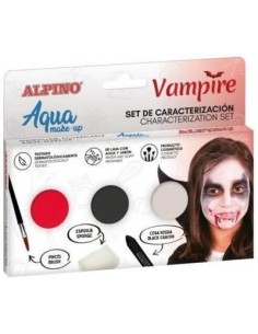 Coffret de maquillage Alpino Aqua Make Up Vampire : 3 poudres + cire noire + pinceau + éponge