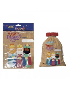 Sac cadeau Bismark avec motif Rois mages - Étiquette personnalisée