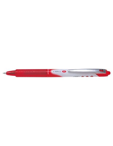 Stylo à encre liquide Pilot V Ball RT 07 - Rétractable - Pointe conique 0,5 mm - Course 0,25 mm - Grip caoutchouc - Rouge