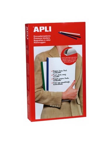 Lot de 50 classeurs coulissants Apli - Faciles et rapides - Fente d'insertion - Capacité 100 feuilles - Blanc