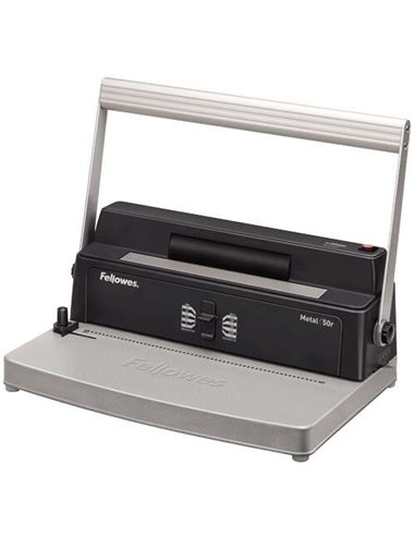Relieuse manuelle à spirales métalliques Fellowes Metal 50R A4 - Perfore jusqu'à 12 feuilles - Relie jusqu'à 450 feuilles - Pas 