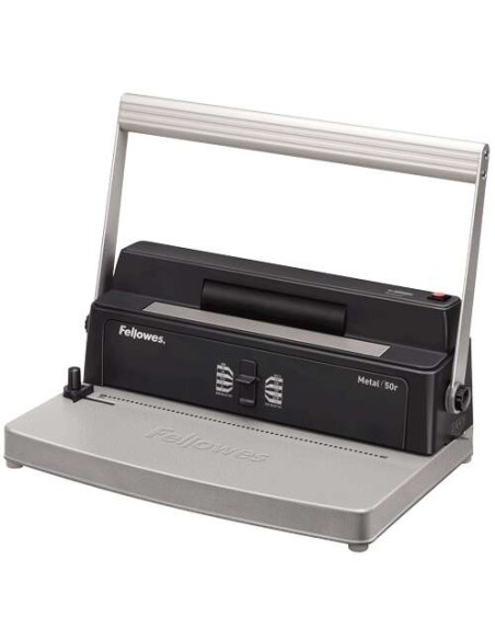 Relieuse manuelle à spirales métalliques Fellowes Metal 50R A4 - Perfore jusqu'à 12 feuilles - Relie jusqu'à 450 feuilles - Pas 