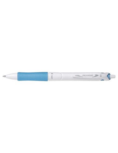 Stylo bille rétractable Pilot Acroball PureWhite - Rechargeable - Fabriqué en plastique recyclé - Pointe ronde 1 mm - Trait 0,28
