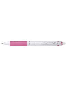 Stylo à bille rétractable Pilot Acroball PureWhite - Rechargeable - Fabriqué en plastique recyclé - Pointe ronde de 1 mm - Trait