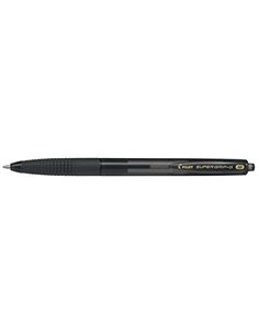 Stylo à bille rétractable Pilot SuperGrip G - Pointe ronde 1,0 mm - Trait 0,4 mm - Encre à l'huile - Poignée ergonomique - Noir