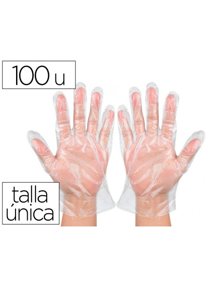 Gants en plastique jetables taille unique boite 100 un