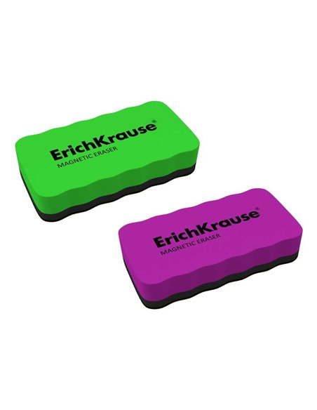 Effaceur magnétique pour tableau blanc Erichkrause - Nettoyage à sec - Aimants intégrés - Sans traces - Couleurs assorties