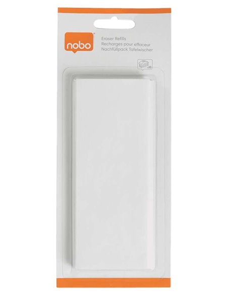 Lot de 10 recharges pour effaceur magnétique pour tableau blanc Nobo 1901433
