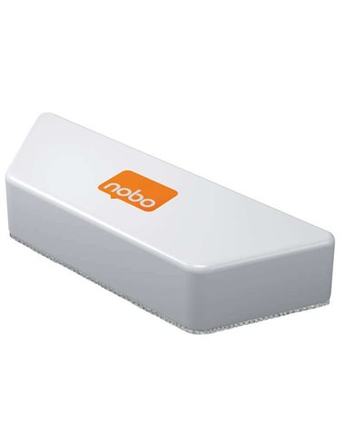 Effaceur pour tableau blanc en microfibre Nobo - Élimine efficacement l'encre et les salissures - Blanc - Tampon lavable - Aiman