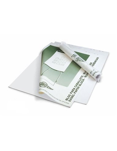 Bloc Faibo de 25 feuilles unies 65 x 90 cm pour chevalets - Système multi-perçages - Blanc
